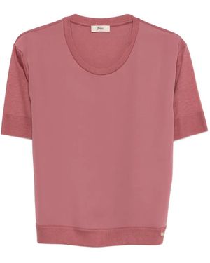 Herno Lyocell Cotton Polyester T-Shirt - Pink