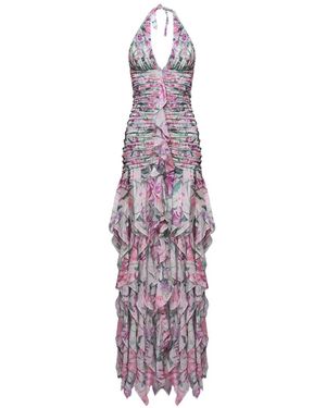 PATBO Floral-Print Ruffled Dress - Purple