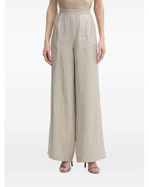 Joseph Ribkoff Metallic-Effect Palazzo Trousers - Natural