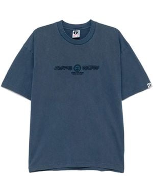 Aape By A Bathing Ape Logo Embroidered T-Shirt - Blue