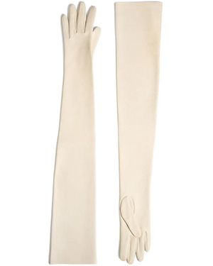 KHAITE Remo Long Leather Gloves - White
