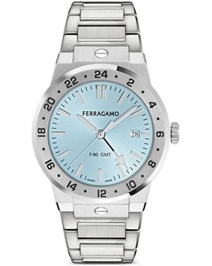 Ferragamo F-80 Gmt 41Mm Watch - Blue