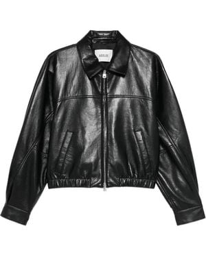 Agolde Dixon Cocoon Zip Bomber Jacket - Black