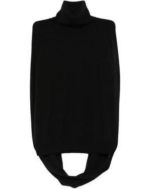 Uma Wang Pull Drapé À Col Roulé - Black