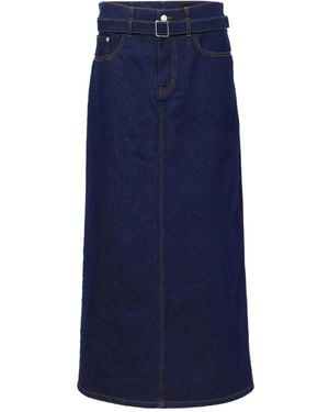Proenza Schouler Calder Stretch Denim Ankle Skirt - Blue