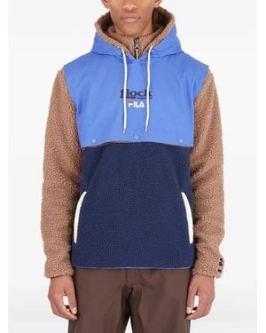 Fila Hooded Fleece Panelled Hoodie - Blue