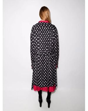 Balenciaga Reversible Belted Polka Dot Dress - Blue