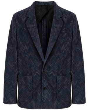 Missoni Zigzag Knitted Jacket - Blue
