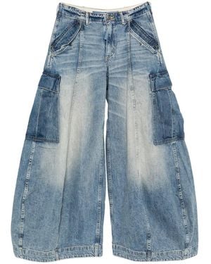 R13 Two-Tone Cargo Trousers - Blue