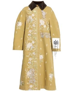Erdem Abrigo Con Bordado Floral - Amarillo