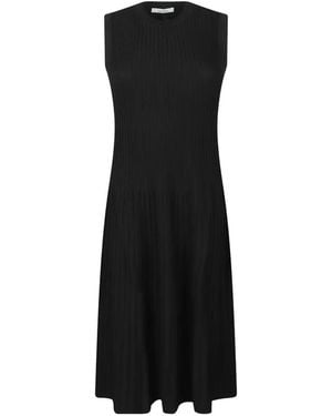 Max Mara Ribbed-Knit Sleeveless Midi Dress - Black