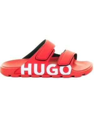 BOSS Logo-Detail Sandals - Red