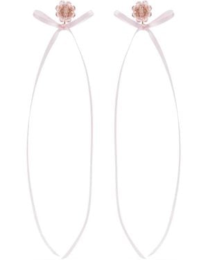 Simone Rocha Pendientes Bow Ribbon - Blanco