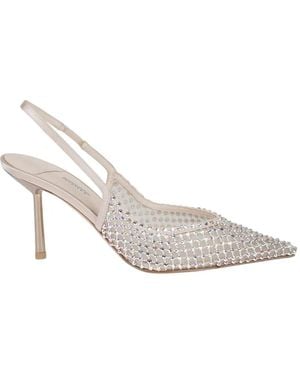 Le Silla Gilda Crystal-Embellished Mesh Court Shoes - White