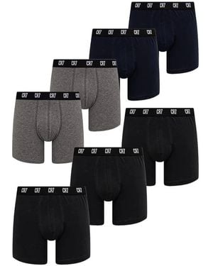Cristiano Ronaldo CR7 Logo-Waistband Boxer Briefs (Set Of Seven) - Blue