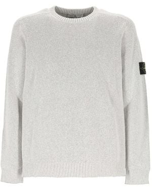 Stone Island Ribbed Jumper - White