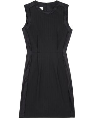 MM6 by Maison Margiela Pinstriped Sleeveless Minidress - Black