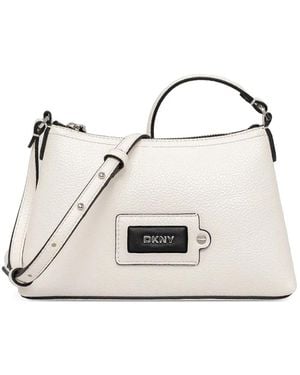 DKNY Logo-Lettering Crossbody Bag - White