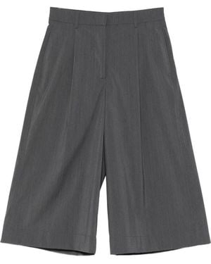 Herno Bermudas Anchas Con Pinzas - Gris