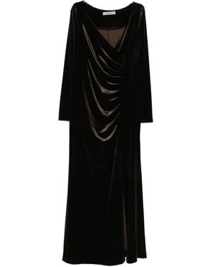 D.exterior Draped Long-sleeve Dress - ブラック