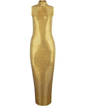 retroféte Lust Kleid Mit Stehkragen - Gelb