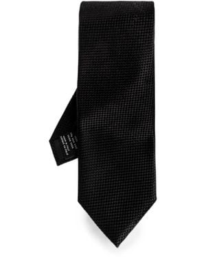 Tom Ford Check-Pattern Silk Tie - Schwarz