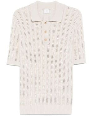 Eleventy Cable-Knit Polo Shirt - White