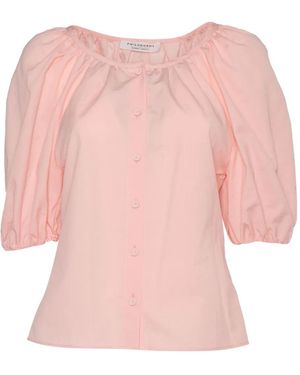 Philosophy Di Lorenzo Serafini Puff-Sleeve Buttoned Blouse - Pink