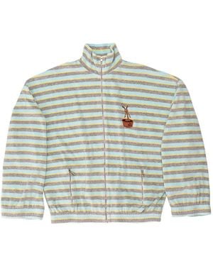 Natasha Zinko Pullover mit Streifenstickerei - Blau