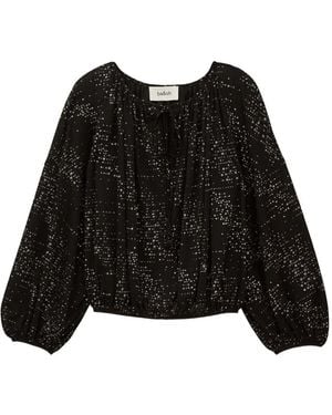 Ba&sh Torny Tie Detail Patterned Top - Black