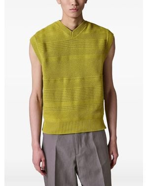 Paul Smith Textured Cotton Knitted Vest - Green