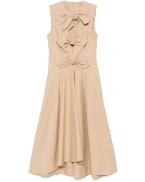 N°21 Vestido midi con detalle de lazos - Neutro