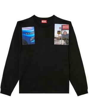 DIESEL T-Boxt-Ls-T5 Graphic-Print Long-Sleeve T-Shirt - Black
