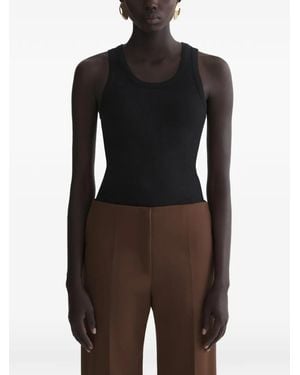 Mugler Ribbed Tank Top - Black