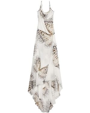 Blumarine Butterfly-Print Asymmetric Dress - White