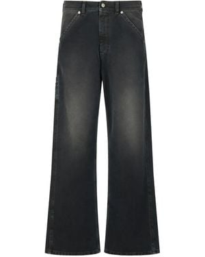 Marni Jean Délavé À Patch Drapeau - Grey