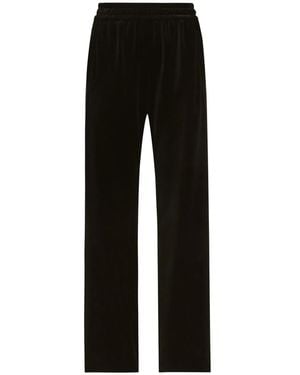 Dolce & Gabbana Velvet Elasticated Trousers - Black