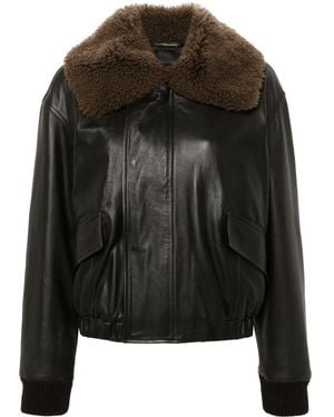 Lemaire Chaqueta con cuello de pelo - Negro