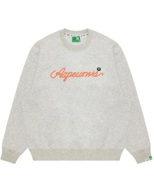 Aape By A Bathing Ape Logo-Embroidery Sweatshirt - White