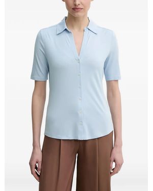 Marc O' Polo Top Met V-Hals En Knopen - Blauw