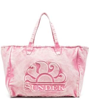 Sundek Denim Tote Bag - Pink