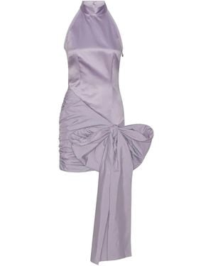 ROTATE BIRGER CHRISTENSEN Halter-Neck Bow-Detail Dress - Purple