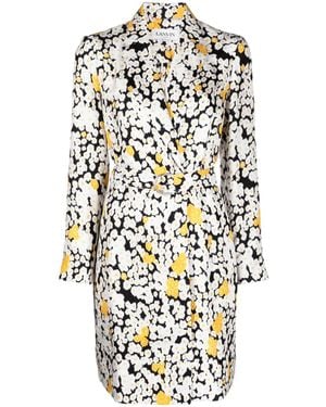 Lanvin Floral-Print Belted Wrap Dress - White
