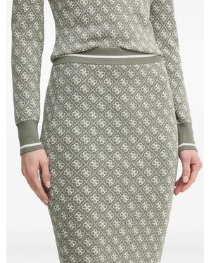 Guess Monogram-Pattern Knit Skirt - Grey
