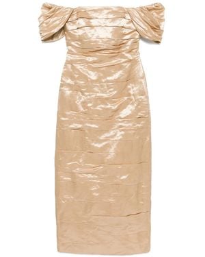 Aje. Vestido midi fruncido - Neutro