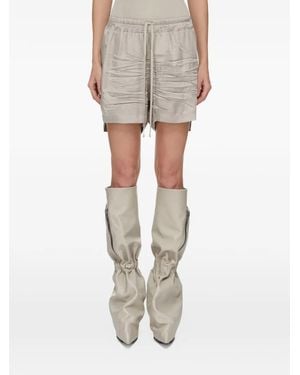 Rick Owens Temple Ruched Shorts - Natural