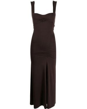Reformation Suvi Ruched Midi Dress - Brown