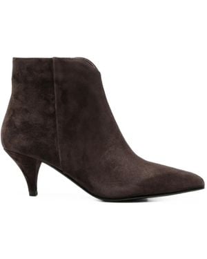 Bruno Premi Suede Pointed-Toe Ankle Boots - Brown