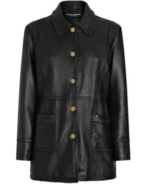 Dolce & Gabbana Leather Jacket - Black