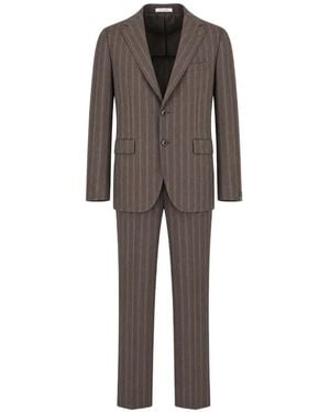 Tagliatore Pinstripe-Pattern Suit - Brown